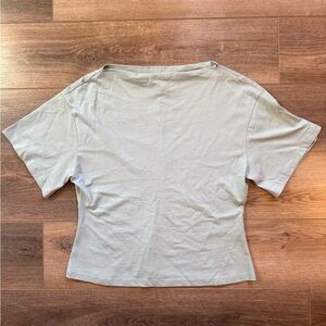 H&M Light Gray/Blue Short Sleeve Top